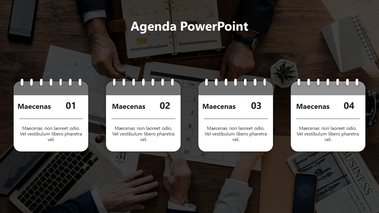 Concise Business Agenda PowerPoint And Google Slides