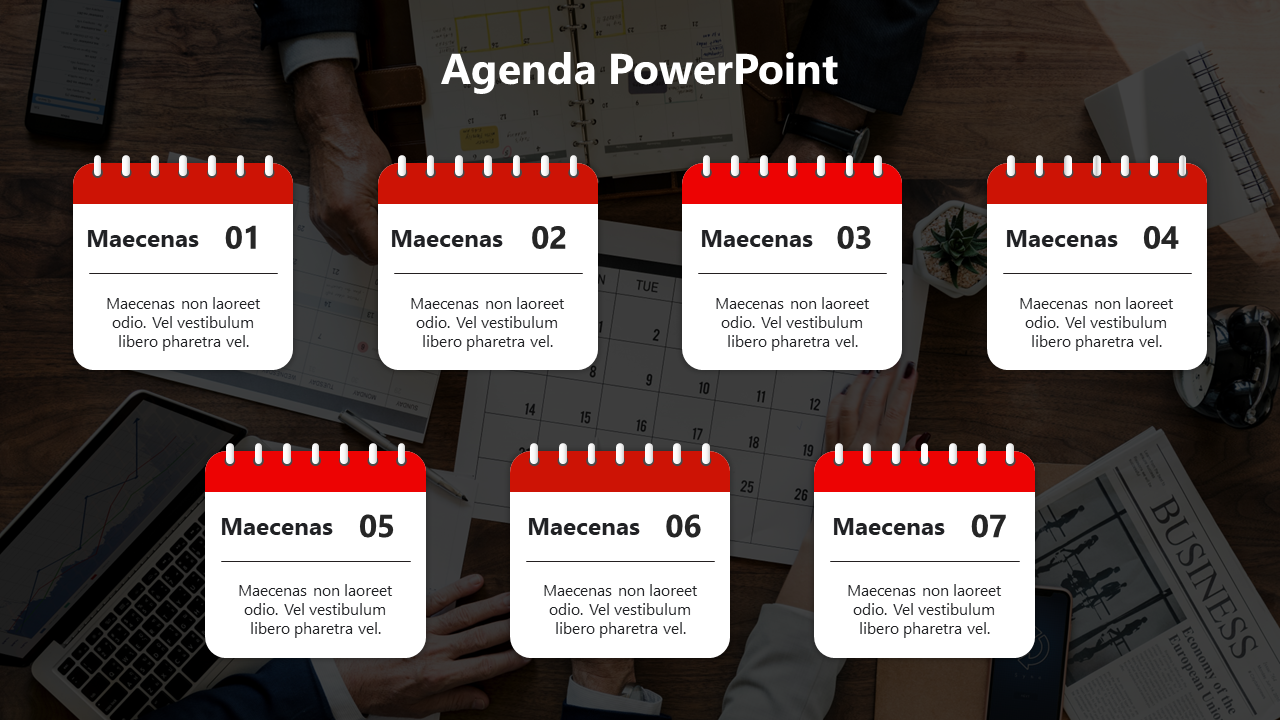 Striking Meeting Agenda PPT And Google Slides Template