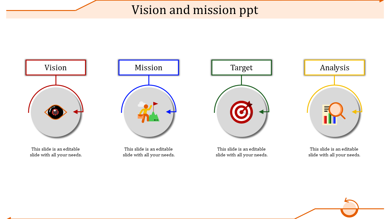 Multi-Color Vision and Mission PPT Template & Google Slides