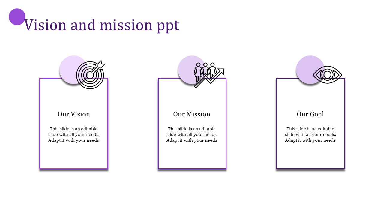 Customized Vision And Mission PPT Slide Design