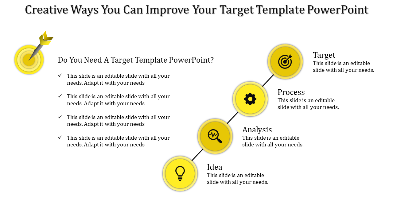 Target Template PowerPoint for Focused Strategic Planning