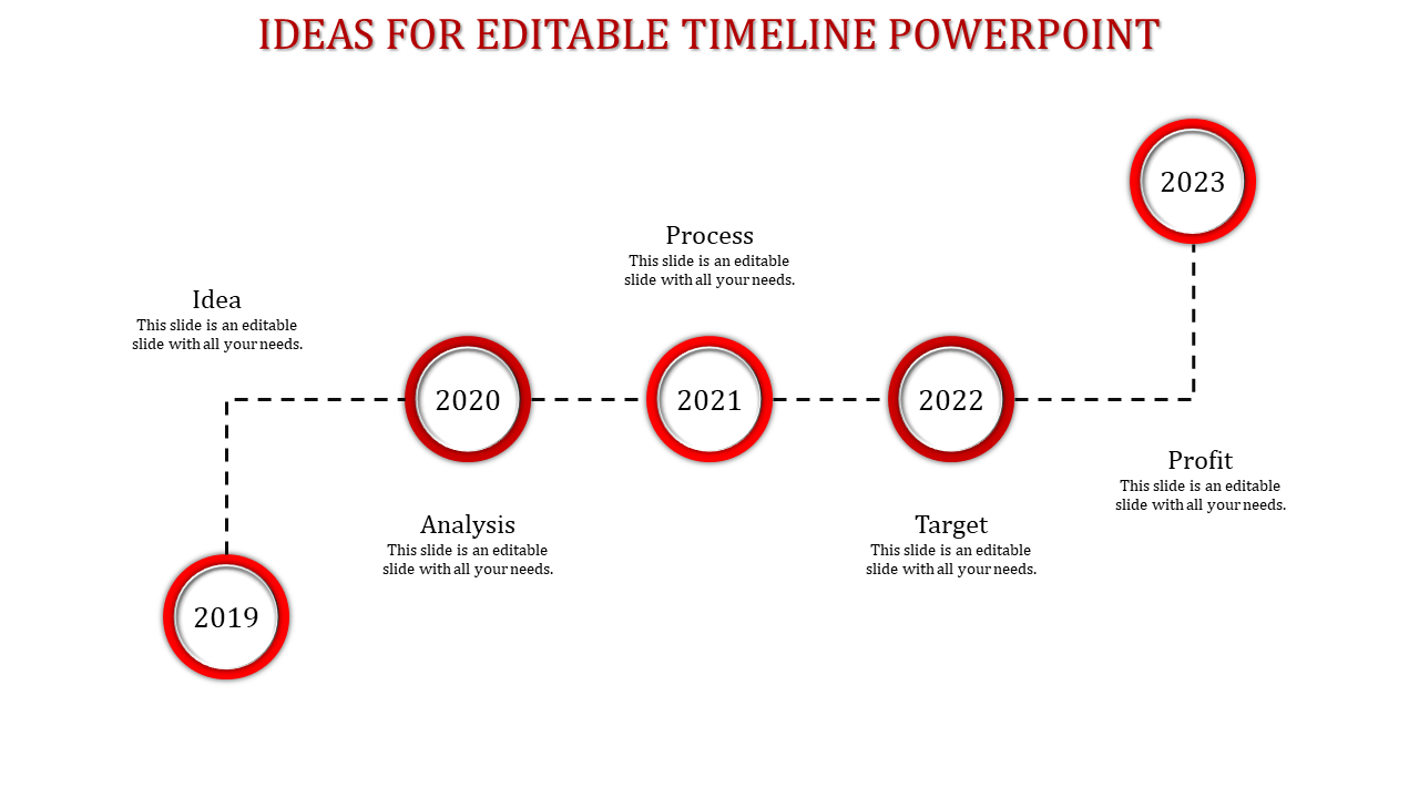 Ready To Use Editable Timeline PowerPoint Slide Design