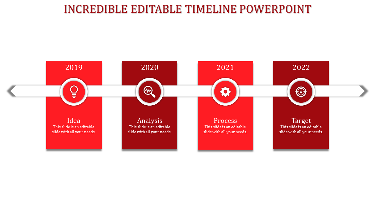 Editable Timeline PowerPoint Template for Timing Management