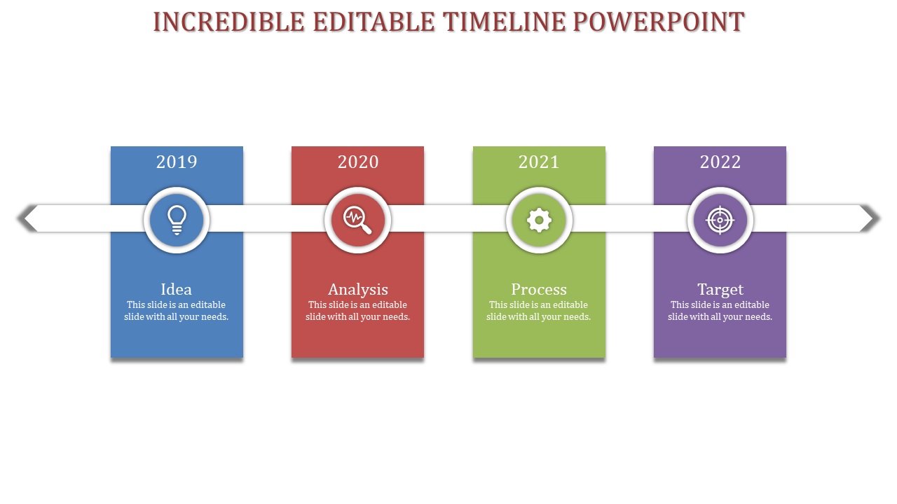 Editable Timeline PowerPoint for Comprehensive Tracking