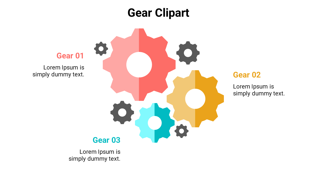 Prismatic Gear Clipart Design PowerPoint Template PPT