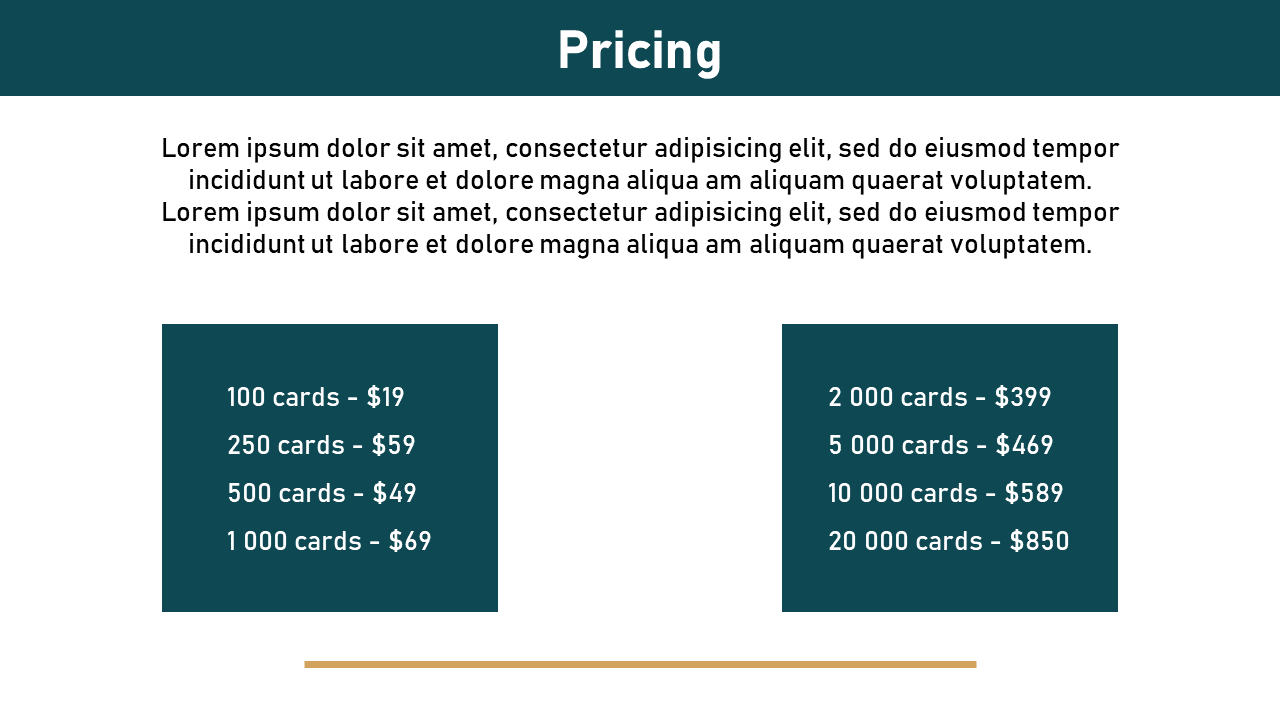 Professional Cost Oriented Pricing PowerPoint Template