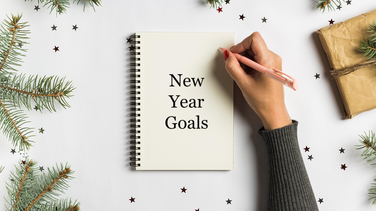 Impressive New Year Goals Presentation Template Design