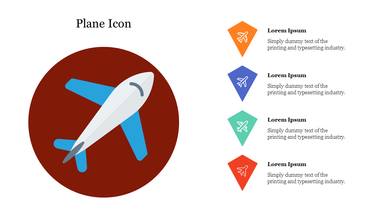 Innovative Plane Icon Template For Presentation Slides