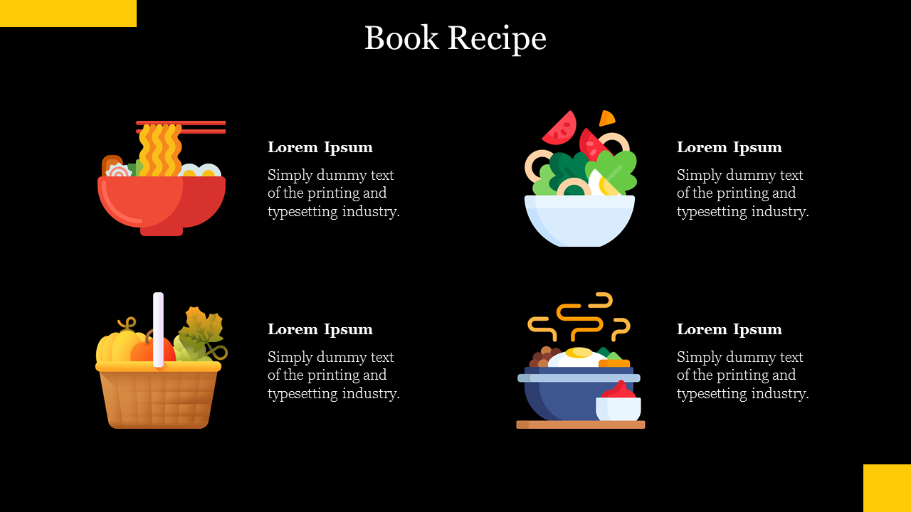 Creative Book Recipe PPT Slide Themes Presentation