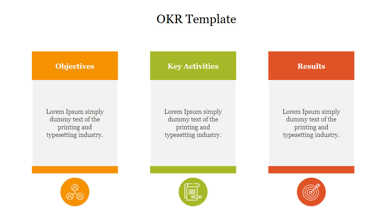 Simple OKR Template PPT Design Presentation Slide     