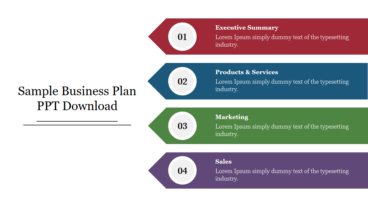 Editable Sample Business Plan PPT Free Download Template