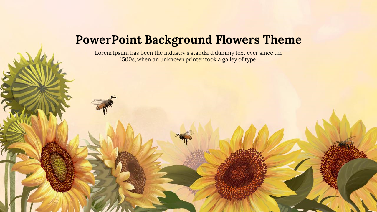 Illustrated sunflowers with bees flying around, set against a soft pastel background.