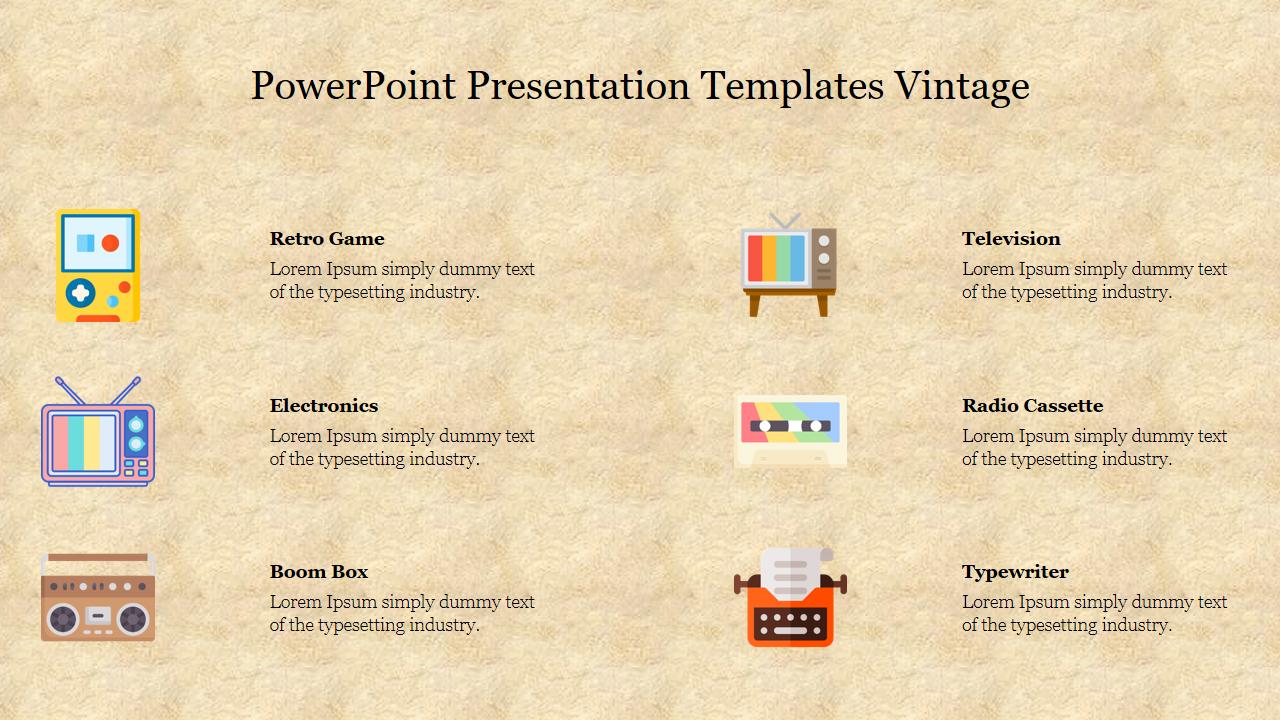 Simple PowerPoint Presentation Templates Vintage