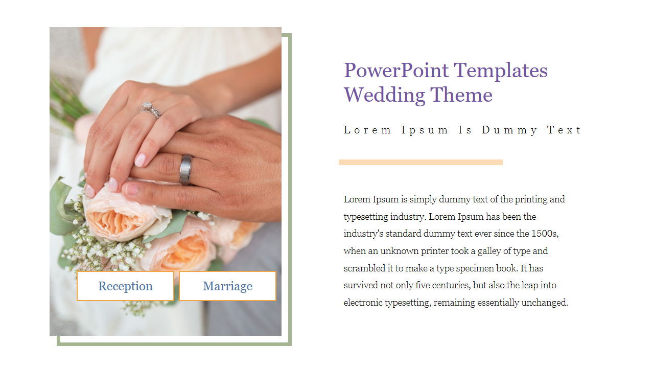 Innovative PowerPoint Templates Wedding Theme Slide