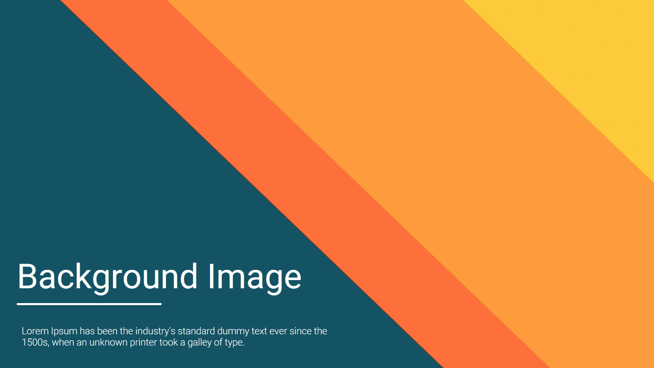 Background slide with diagonal orange, yellow, and teal stripes, with text overlaid in the lower left corner.