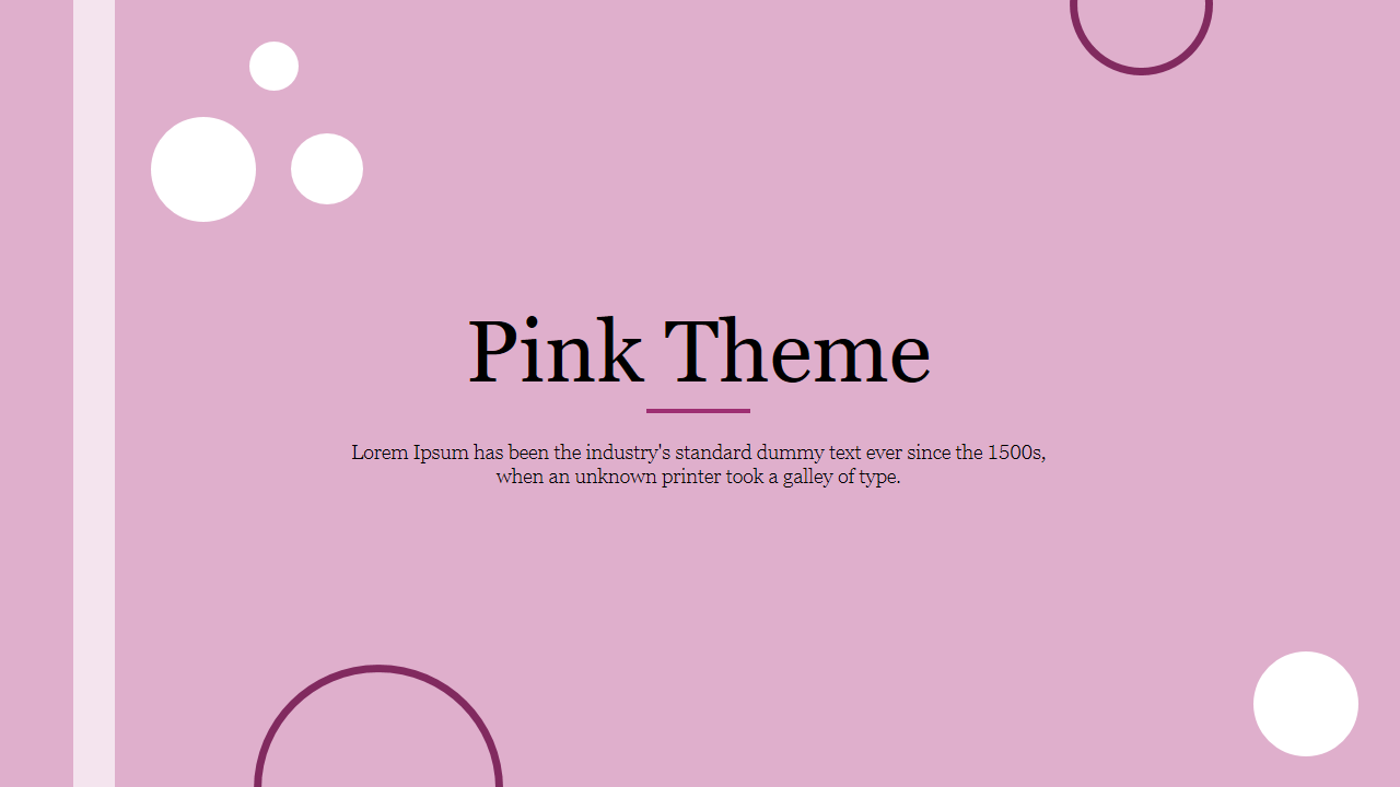 A soft pink-themed template featuring modern circular accents, perfect for presentations that require elegant touch.