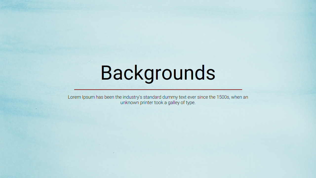 Light blue textured background slide in bold black text and a placeholder dummy text below it.