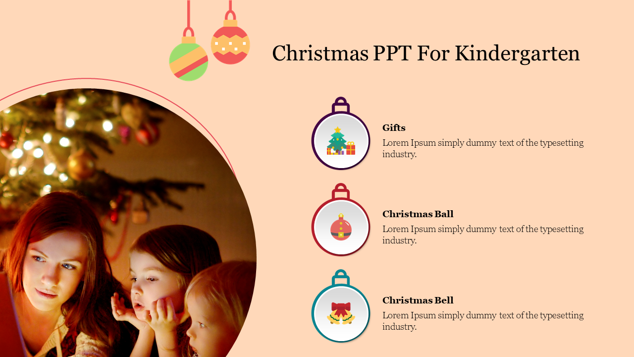 Get Christmas PPT For Kindergarten Template For Slides