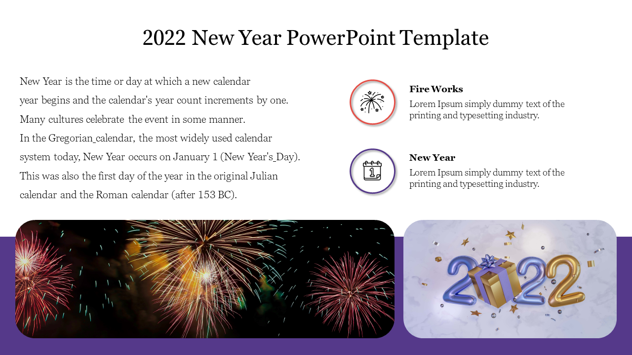 Chào đón năm 2022 với một mẫu Template PowerPoint đầy ý nghĩa dành cho mùa lễ hội. Với 2022 New Year PowerPoint Template, bạn sẽ có cơ hội thể hiện những cảm xúc chân thành của mình trong mùa đón năm mới, thông qua những slide đầy phấn khích và ấm áp.
