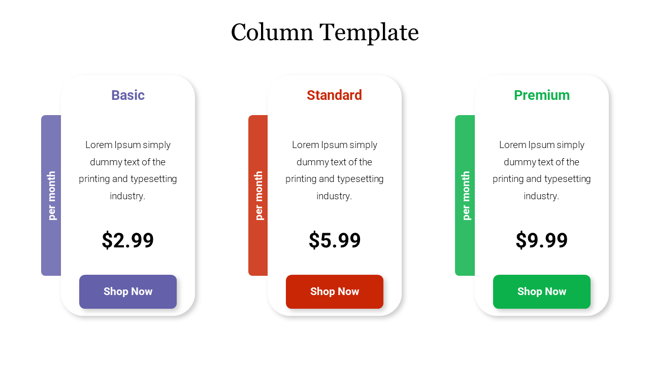 Attractive Column Template Presentation PowerPoint