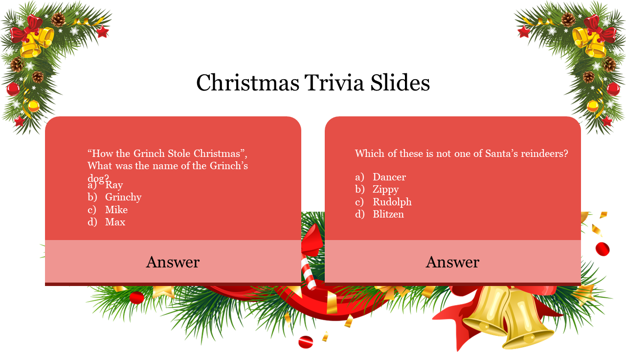 Christmas Trivia Google Slides and PPT Presentation Template