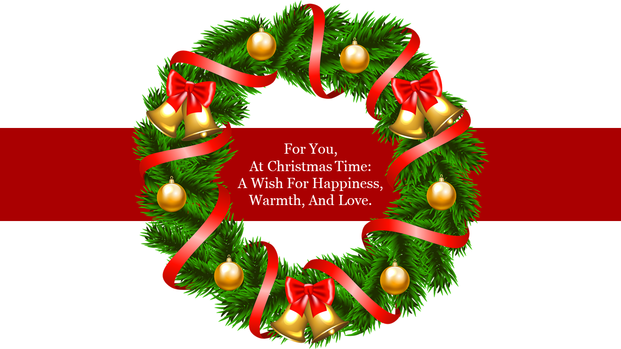 Beautiful Christmas Wreath PowerPoint Template Presentation