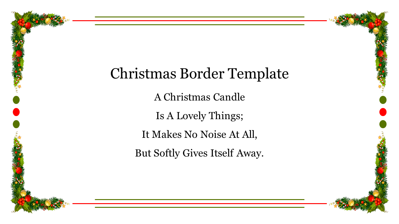 Christmas Border For PowerPoint Presentation and Google Slides