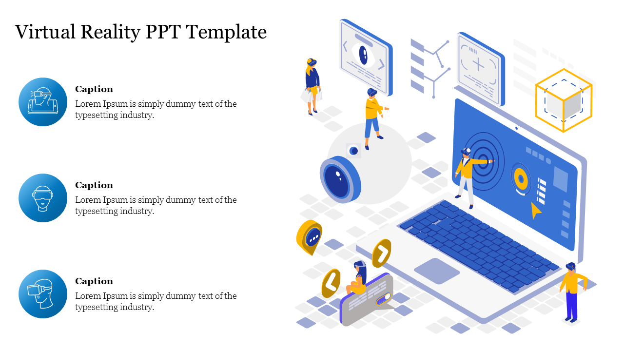 Innovative Virtual Reality PPT Template - Three Nodes