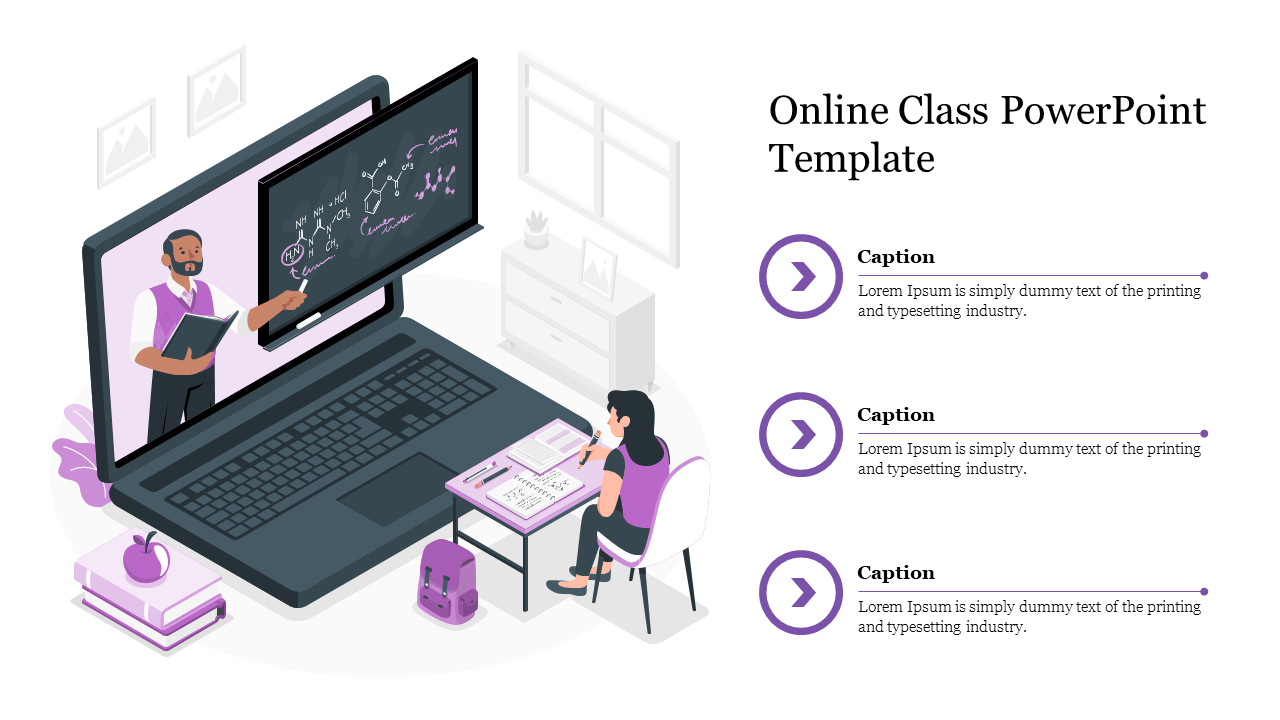 Best Online Class PowerPoint Template Presentation