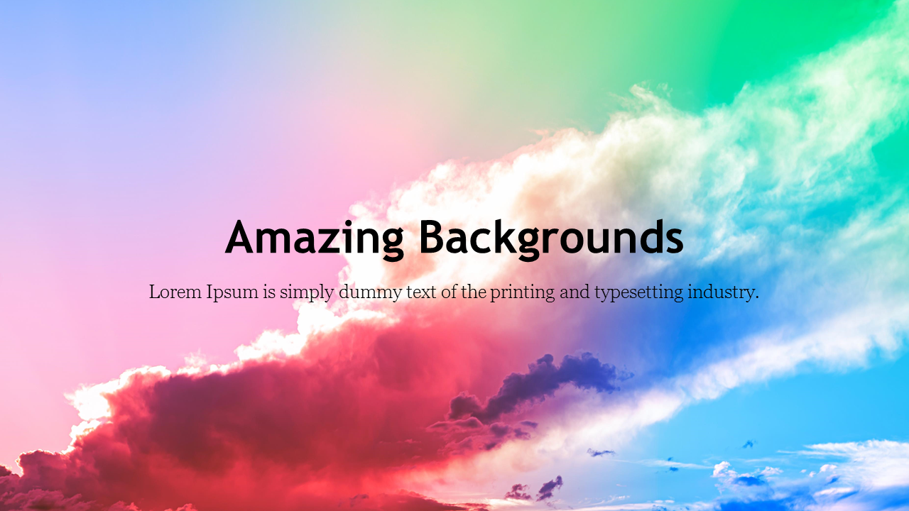 Amazing colorful gradient cloud background for a presentation slide featuring soft pinks, blues, and greens.