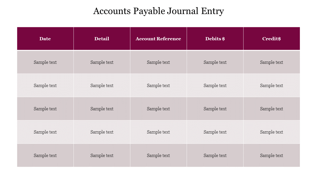 Accounts Payable Journal Entry PowerPoint Template