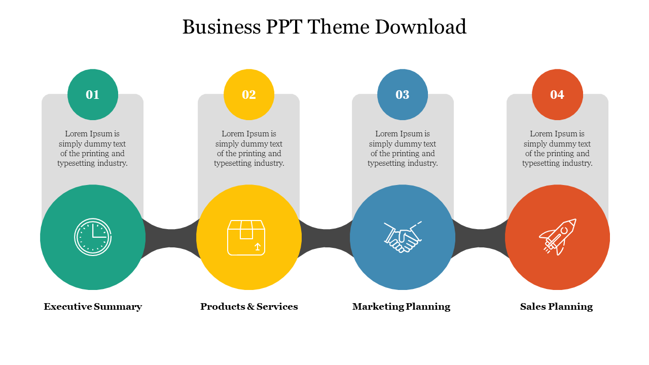 Innovative Business PPT Theme Download - Four Nodes