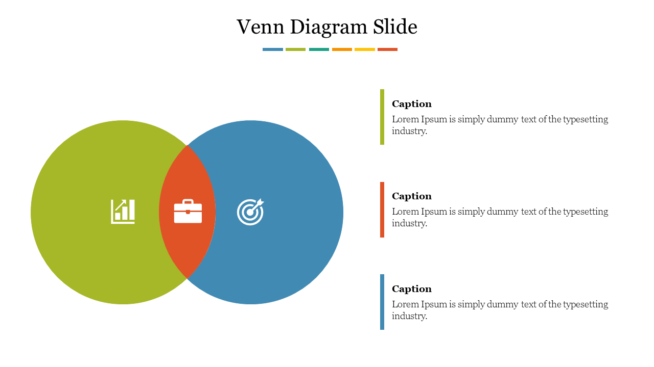 Multicolor Venn Diagram Slide For PPT Presentation