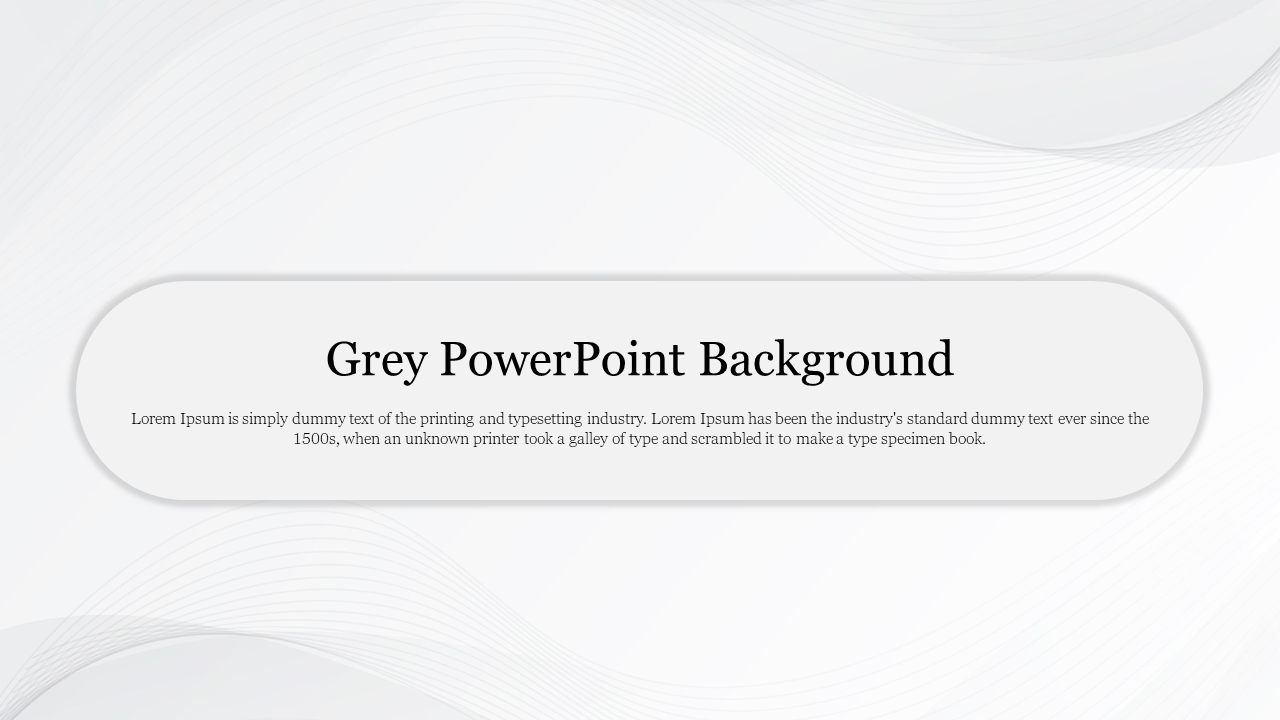 Grey PowerPoint background featuring a subtle wave pattern with a clean and modern design with placeholder text.