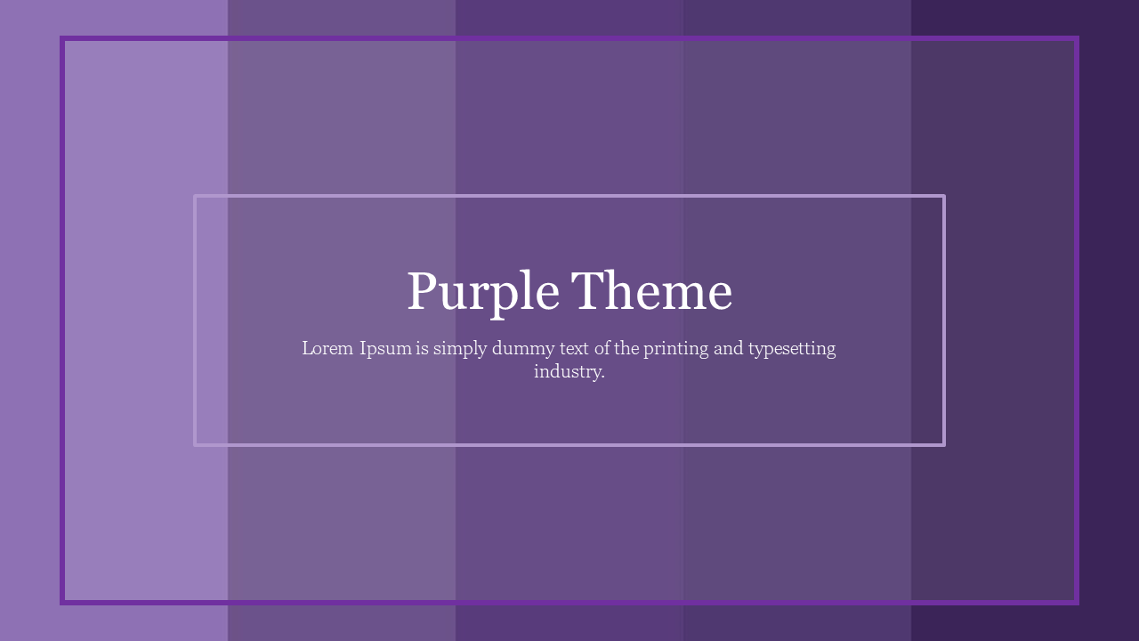 Slide featuring a rich purple background with placeholder text.