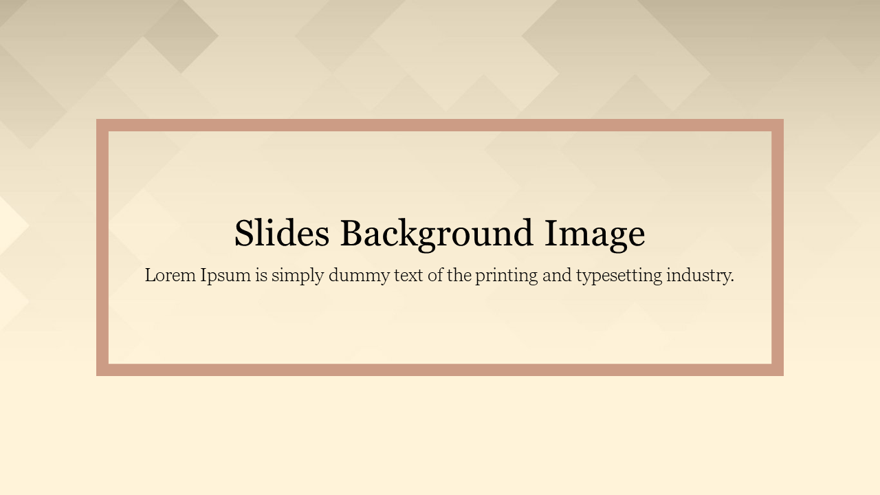 Slide background with geometric patterns in beige, framed by a light border and a space for placeholder text.