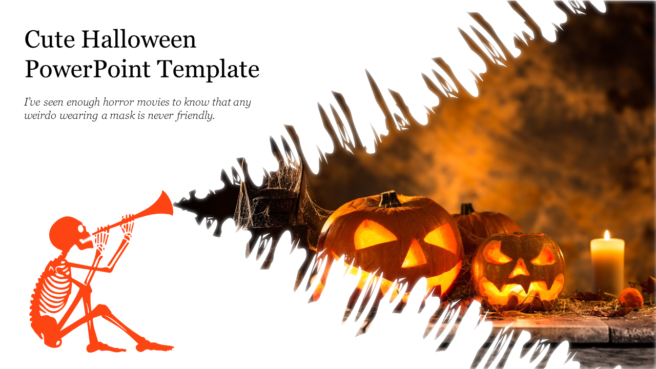 Cute Halloween PowerPoint Background Template For Presentation 