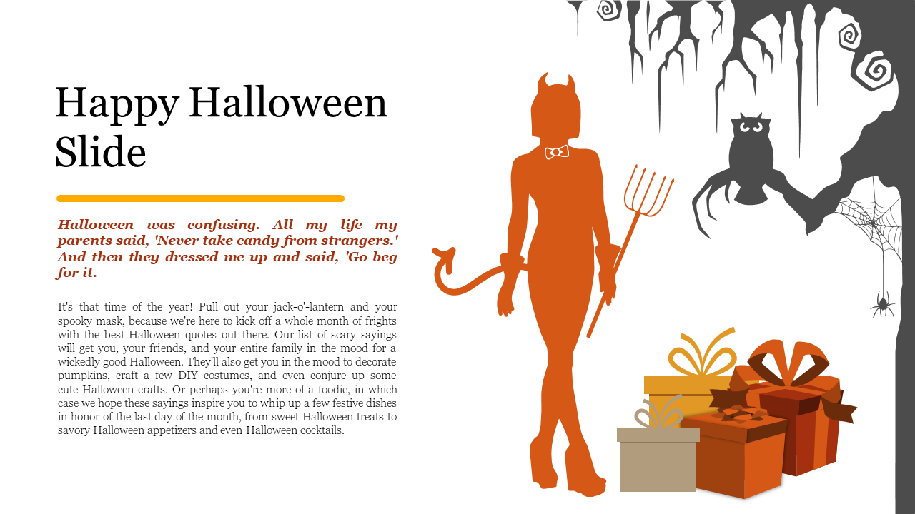 Creative Happy Halloween Slide PPT For Presentation 