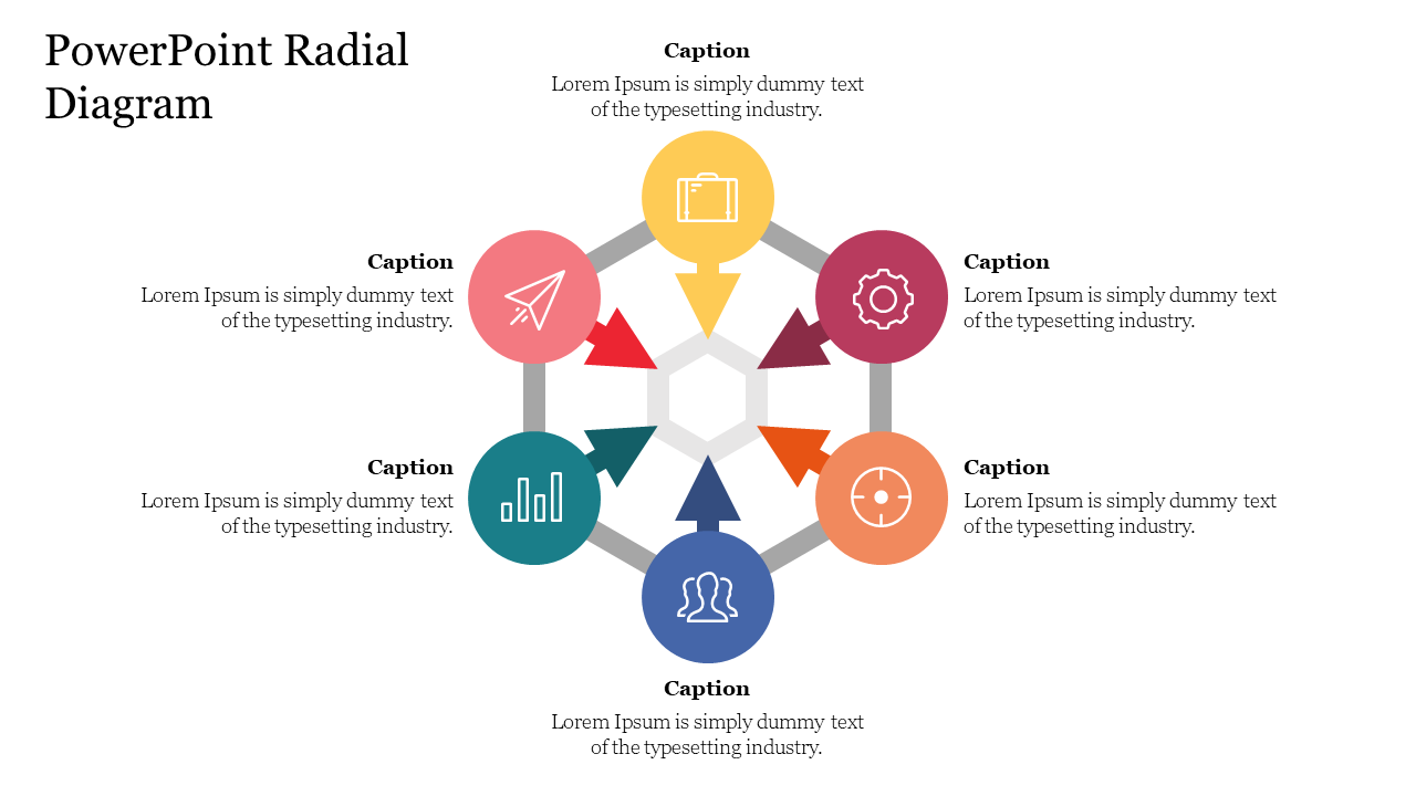 Attractive Beautiful PowerPoint Radial Diagram Presentation