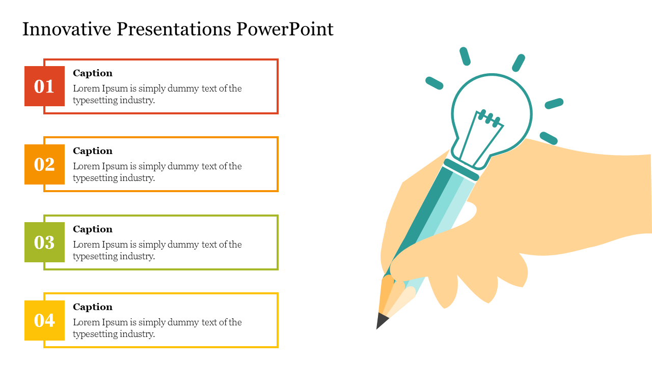 Innovative Presentations PowerPoint Template Slide