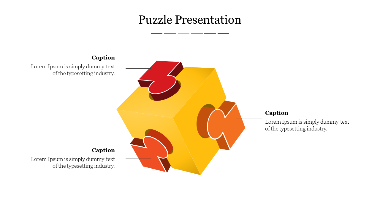 Interesting 3D Model Puzzle Presentation PPT Slide