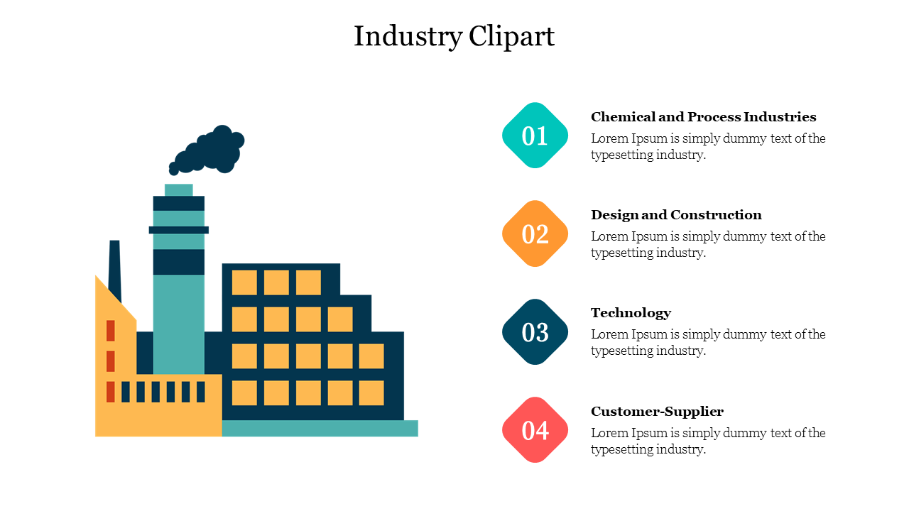 Affordable Industry Clipart With Four Nodes Slide Design