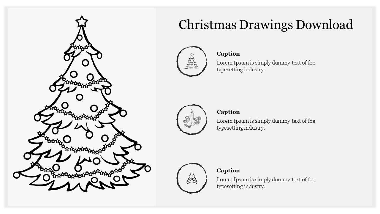 Blazing Christmas Drawings Free Download PowerPoint Presentations