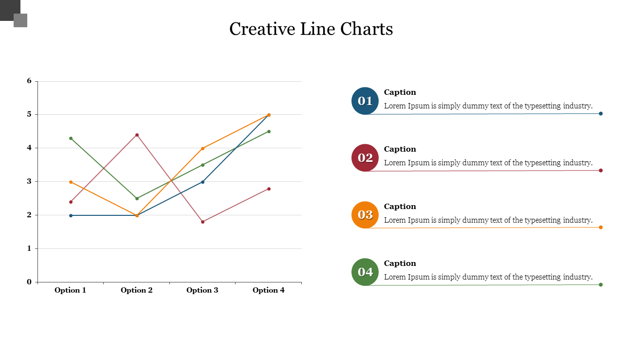 Creative Line Charts PowerPoint Presentation Template