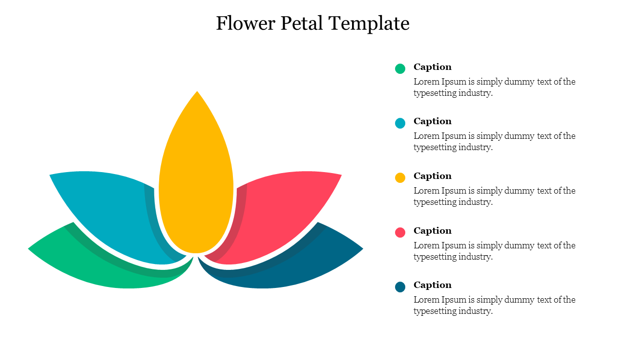 Awesome Flower Petal Template Presentation Slide