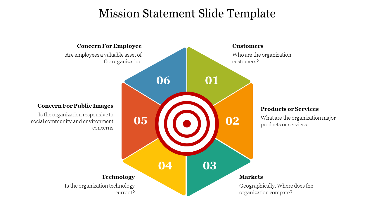 Hexagon Mission Statement Slide Template