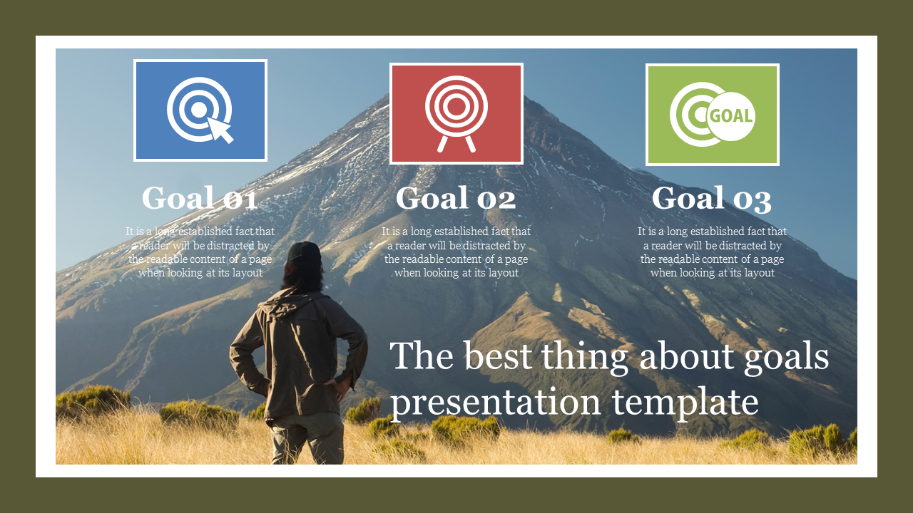 Get Goals Presentation Template Slide Design-Three Node