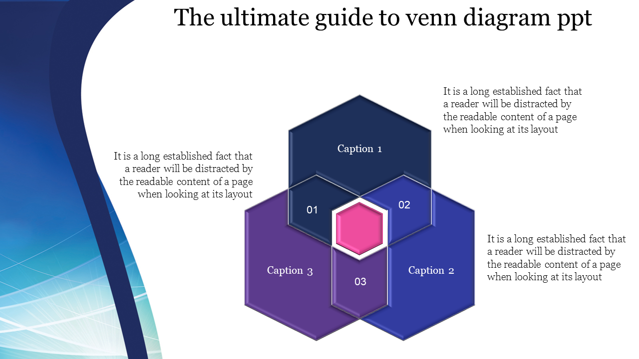 Hexagonal Venn Diagram PPT Presentation Template