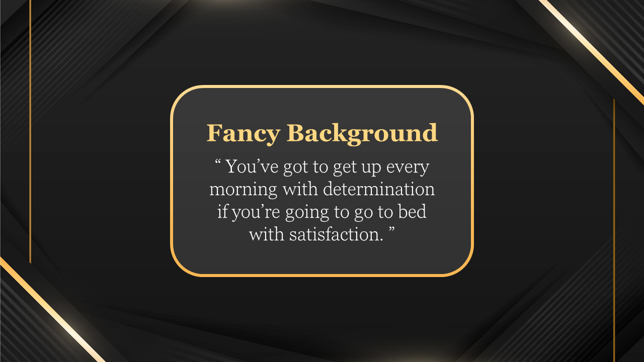 Elegant dark background with gold accents, featuring an inspiring quote in a bordered text box.