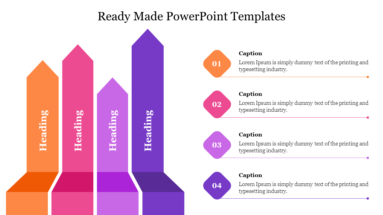 Vertical ready made infographic design with colorful arrows and numbered placeholders text areas.